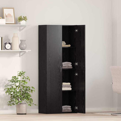 Office Cabinet Black oak 60 x 32 x 153 Engineered wood