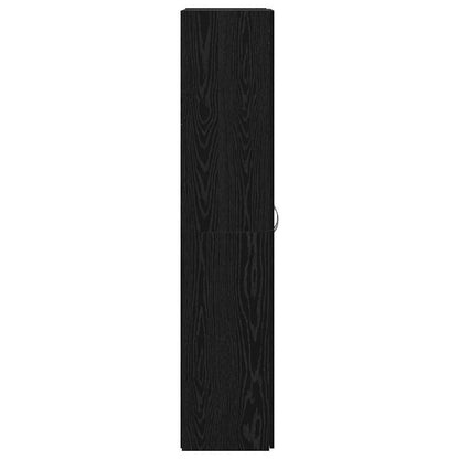 Office Cabinet Black oak 60 x 32 x 153 Engineered wood