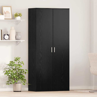 Highboard with Shelf Black oak 80 x 39 x 178 cm Engineered wood