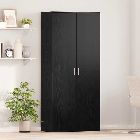 Highboard with Shelf Black oak 80 x 39 x 178 cm Engineered wood