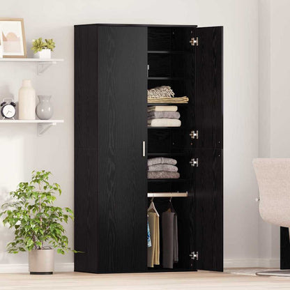 Highboard with Shelf Black oak 80 x 39 x 178 cm Engineered wood