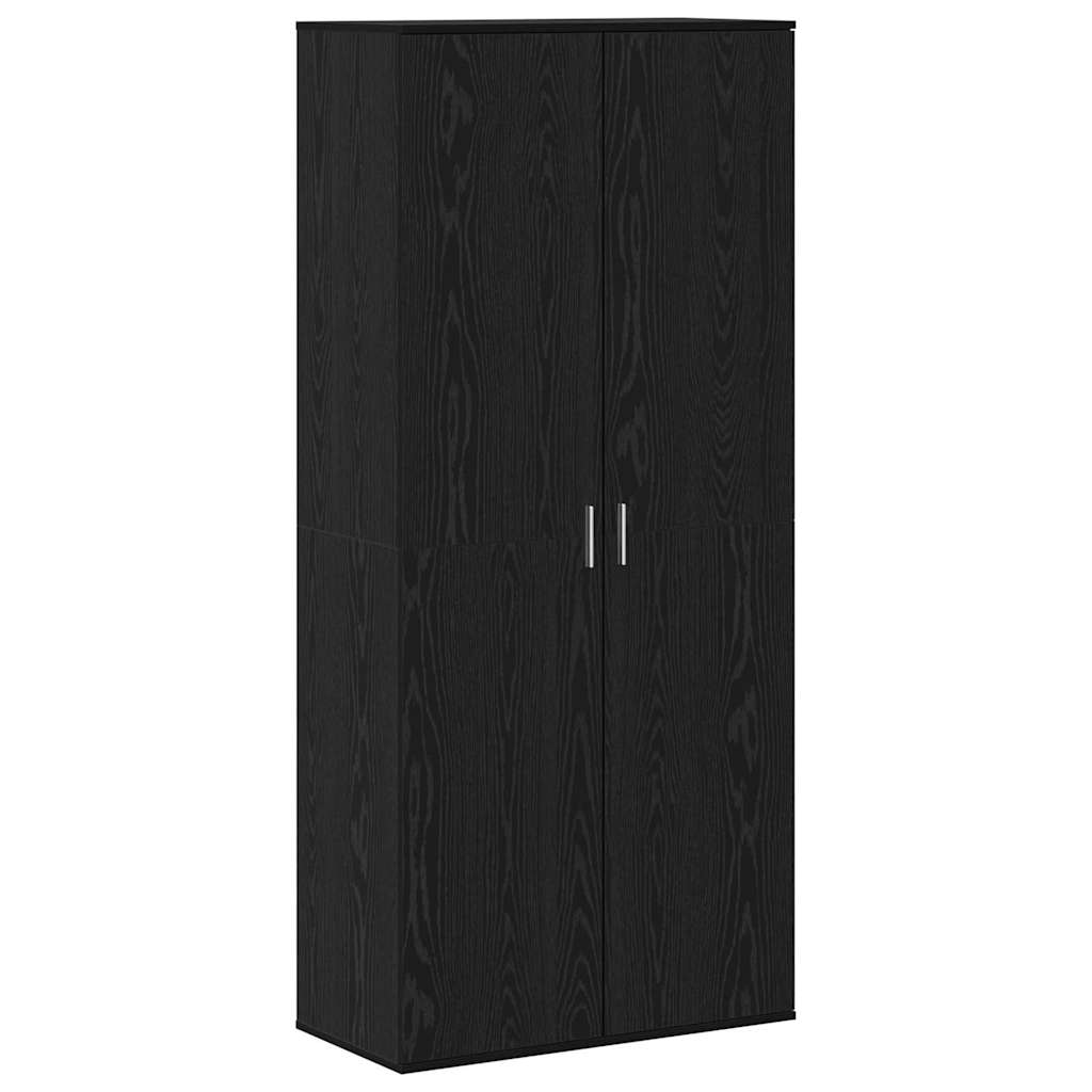 Highboard with Shelf Black oak 80 x 39 x 178 cm Engineered wood