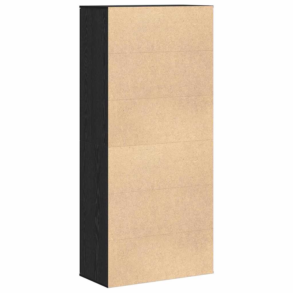Highboard with Shelf Black oak 80 x 39 x 178 cm Engineered wood