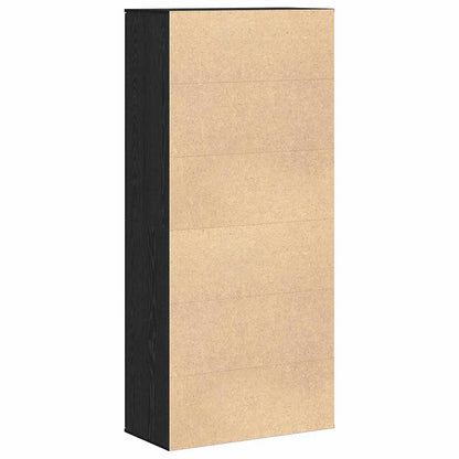 Highboard with Shelf Black oak 80 x 39 x 178 cm Engineered wood