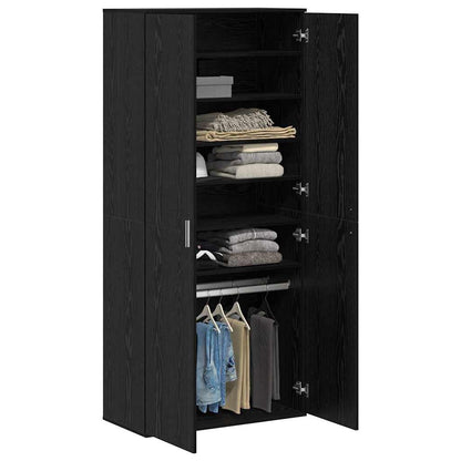 Highboard with Shelf Black oak 80 x 39 x 178 cm Engineered wood