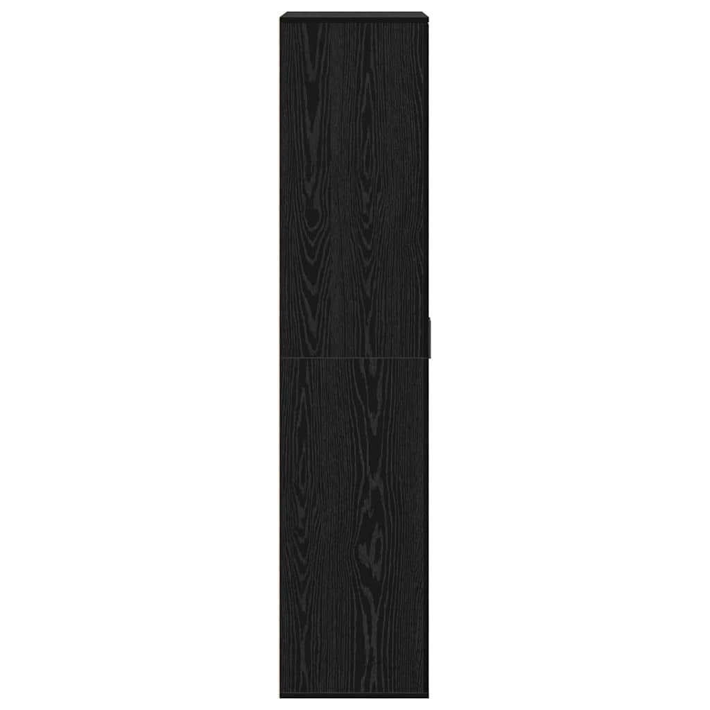 Highboard with Shelf Black oak 80 x 39 x 178 cm Engineered wood