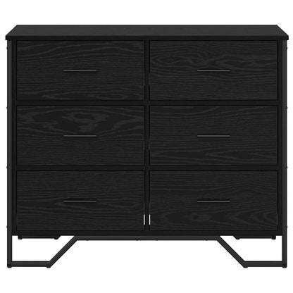 Chest of Drawers Black oak 91 x 35.5 x 74.5 cm Engineered wood