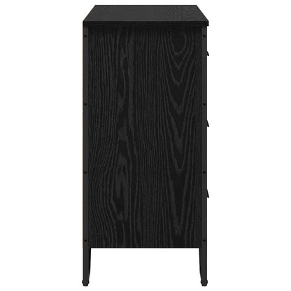 Chest of Drawers Black oak 91 x 35.5 x 74.5 cm Engineered wood