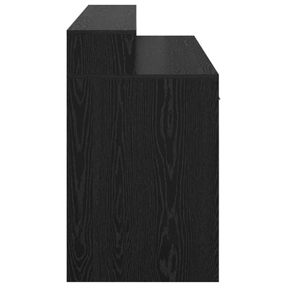 Desk with Drawer Black oak 140 x 55 x 91 cm Engineered wood