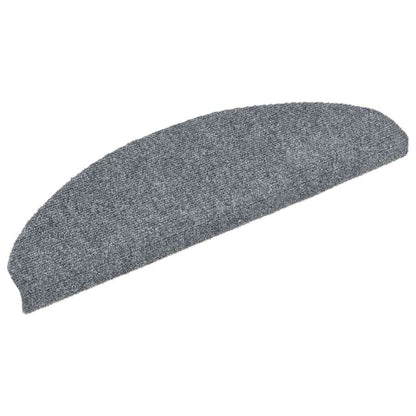 Stair Mats Self-adhesive 20 pcs 65x21x4 cm Light Grey Half Round Large