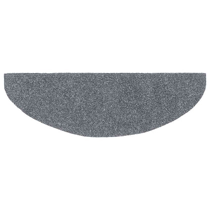 Stair Mats Self-adhesive 20 pcs 65x21x4 cm Light Grey Half Round Large