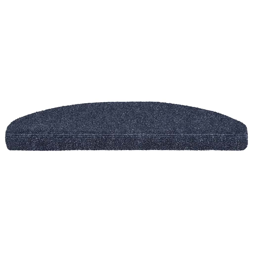 Stair Mats Self-adhesive 20 pcs 65x21x4 cm Blue Half Round Large