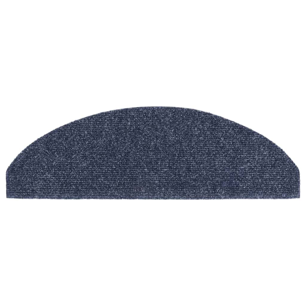 Stair Mats Self-adhesive 20 pcs 65x21x4 cm Blue Half Round Large