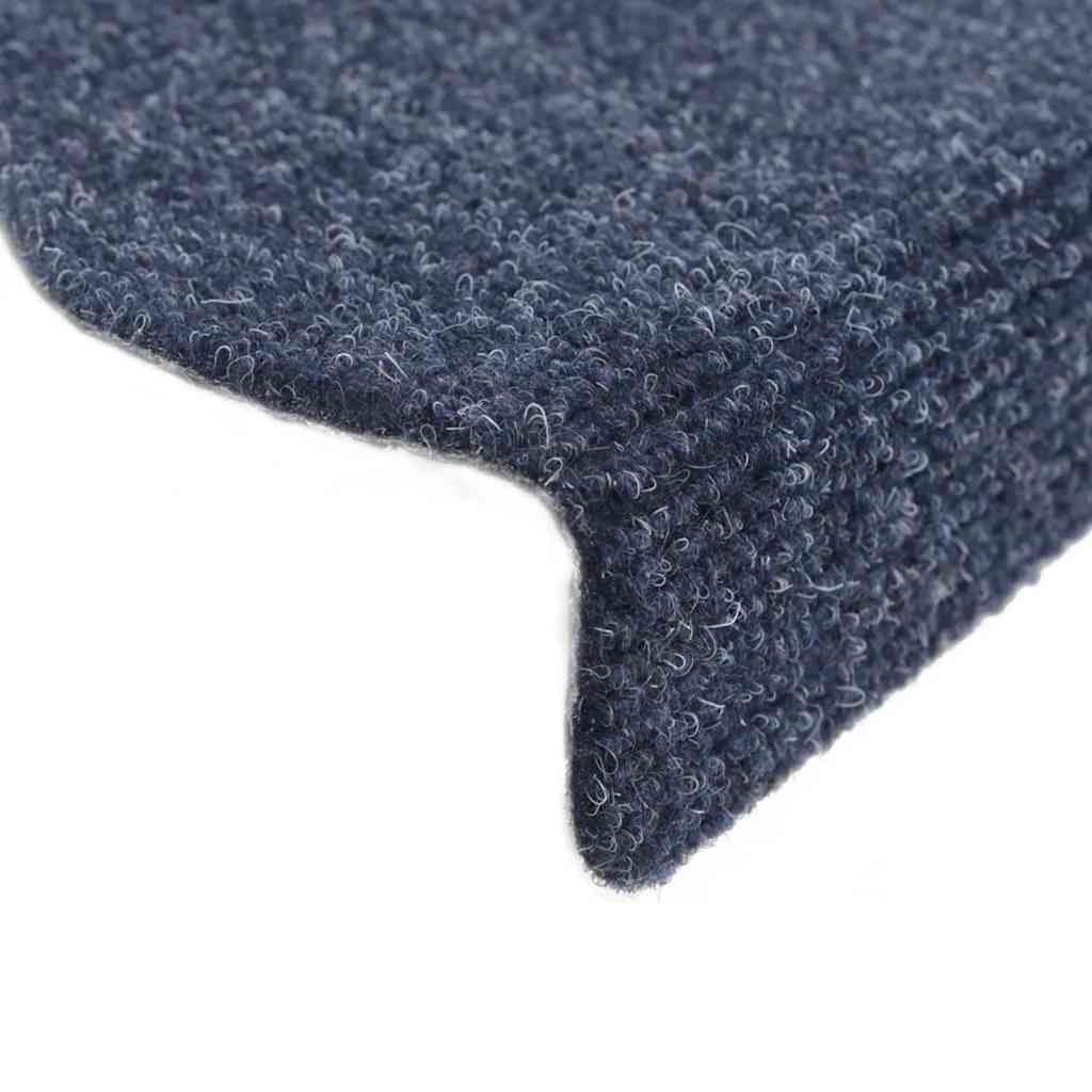 Stair Mats Self-adhesive 20 pcs 65x21x4 cm Blue Half Round Large