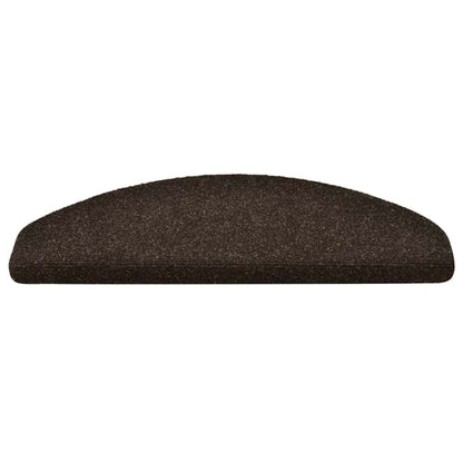 Stair Mats Self-adhesive 20 pcs 65x21x4 cm Dark Brown Half Round Large