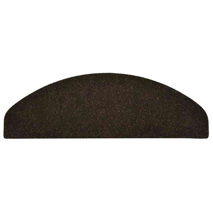 Stair Mats Self-adhesive 20 pcs 65x21x4 cm Dark Brown Half Round Large