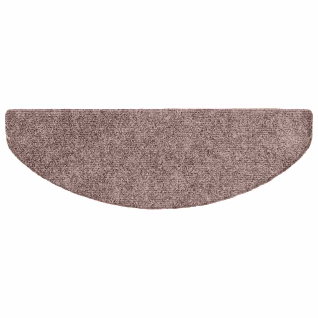 Stair Mats Self-adhesive 30 pcs 65x21x4 cm Light Brown Half Round Large