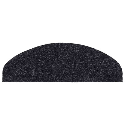 Stair Mats Self-adhesive 30 pcs 65x21x4 cm Black Half Round Large