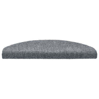 Stair Mats Self-adhesive 30 pcs 65x21x4 cm Light Grey Half Round Large