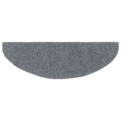 Stair Mats Self-adhesive 30 pcs 65x21x4 cm Light Grey Half Round Large