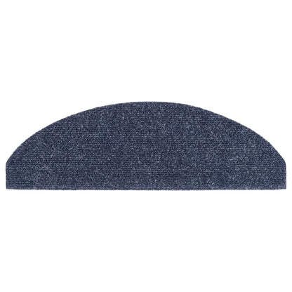 Stair Mats Self-adhesive 30 pcs 65x21x4 cm Blue Half Round Large