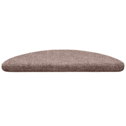 Stair Mats Self-adhesive 20 pcs 56x17x3 cm Light Brown Half Round