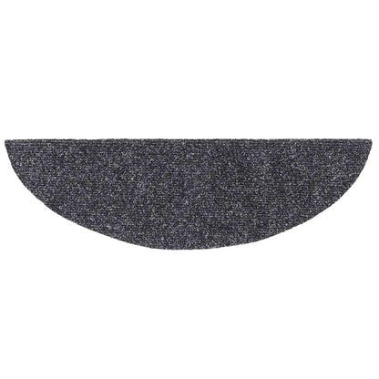 Stair Mats Self-adhesive 20 pcs 56x17x3 cm Dark Grey Half Round