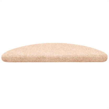 Stair Mats Self-adhesive 30 pcs 56x17x3 cm Light Brown Half Round