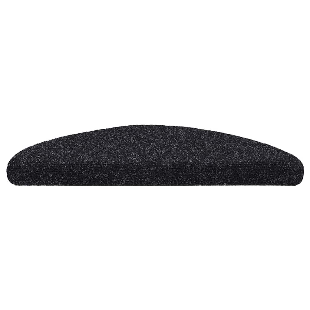 Stair Mats Self-adhesive 30 pcs 56x17x3 cm Black Half Round