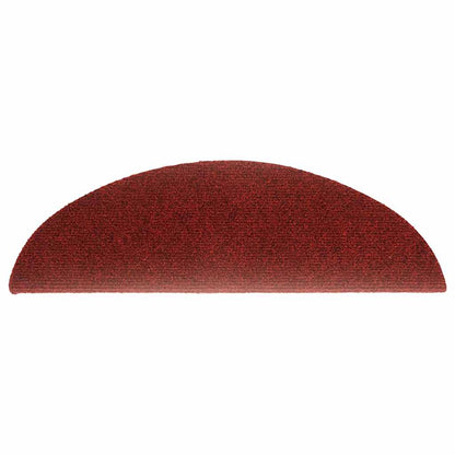 Stair Mats Self-adhesive 30 pcs 56x17x3 cm Bordeaux Red Half Round