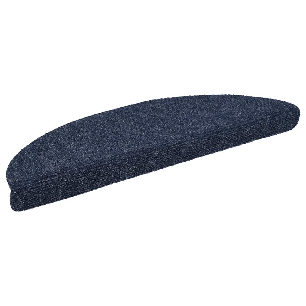 Stair Mats Self-adhesive 30 pcs 56x17x3 cm Blue Half Round