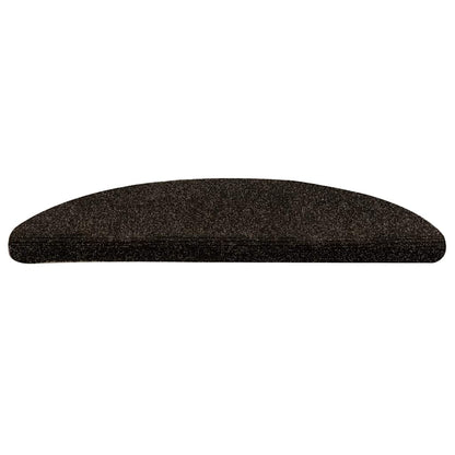 Stair Mats Self-adhesive 30 pcs 56x17x3 cm Dark Brown Half Round