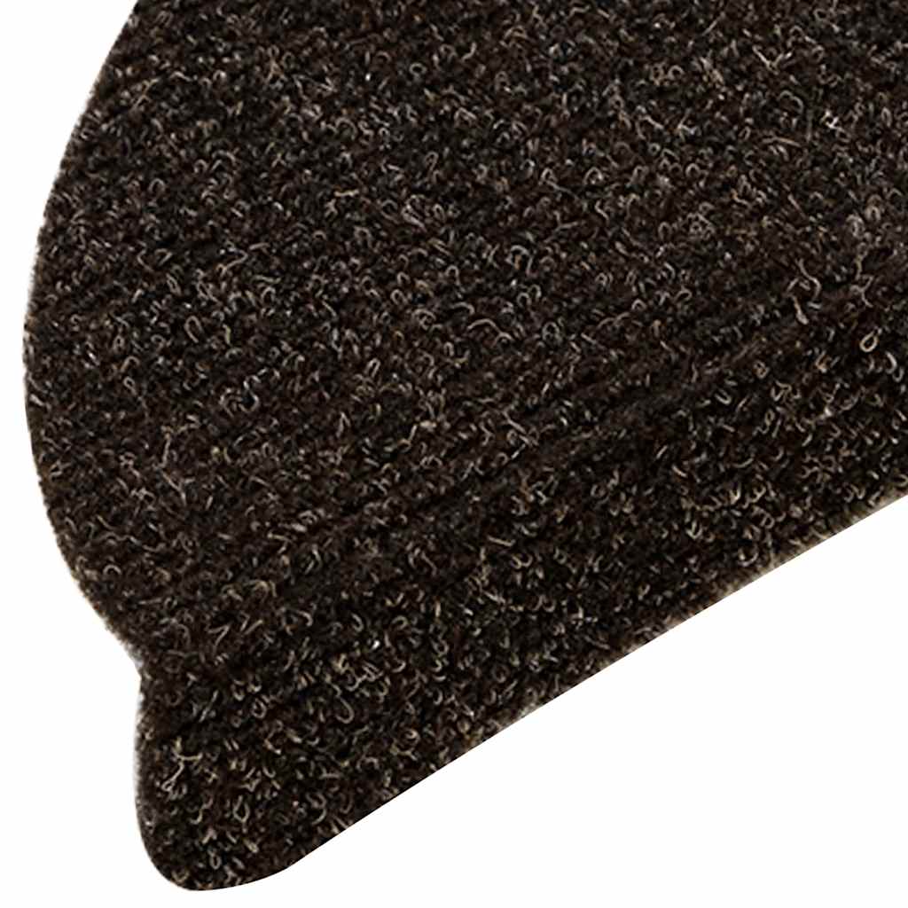 Stair Mats Self-adhesive 30 pcs 56x17x3 cm Dark Brown Half Round
