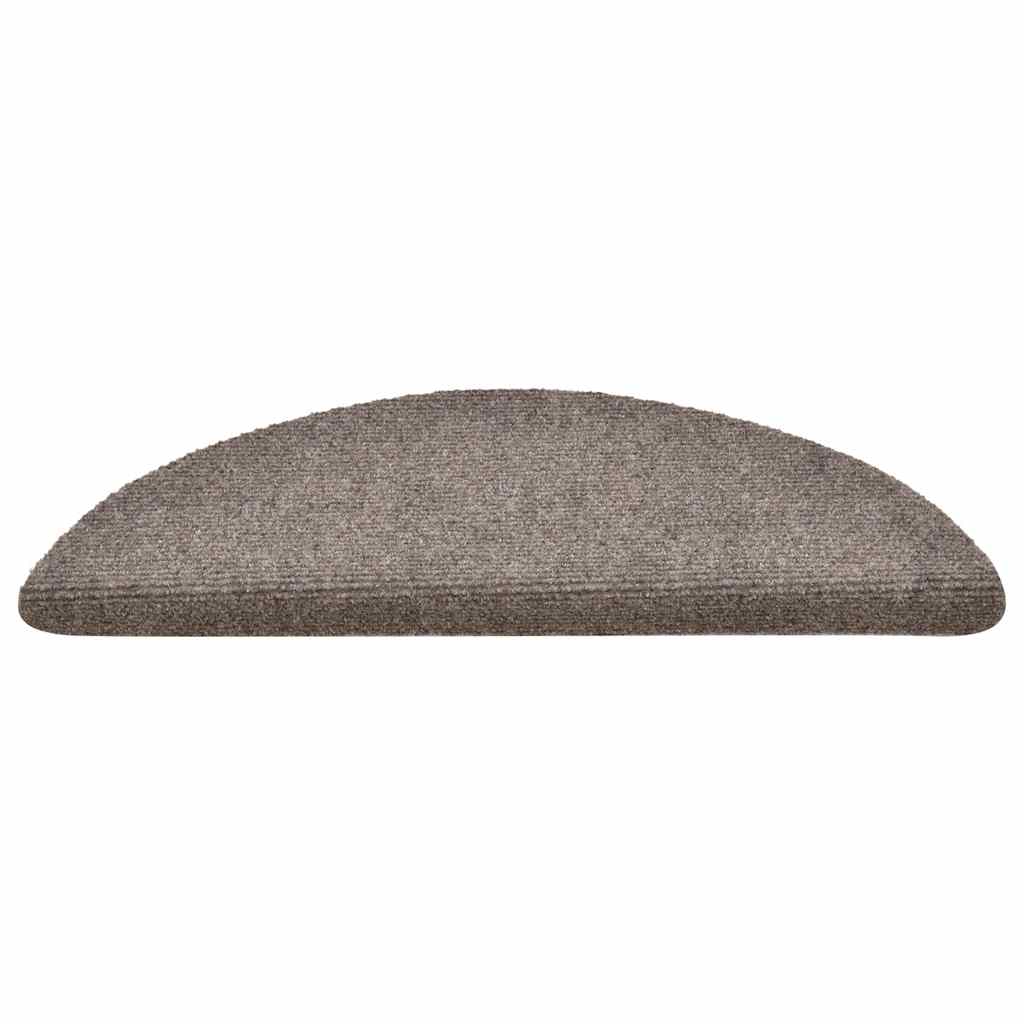 Stair Mats Self-adhesive 30 pcs 56x17x3 cm Beige Half Round