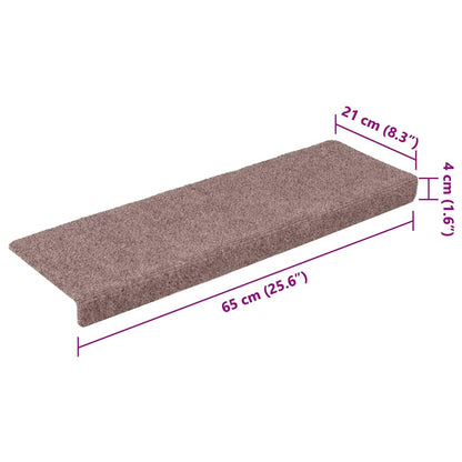 Stair Mats Self-adhesive 30 pcs 65x21x4 cm Cream Rectangular Edge