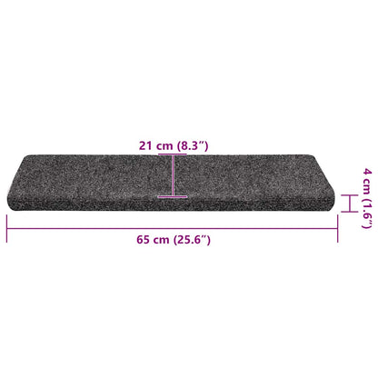 Stair Mats Self-adhesive 30 pcs 65x21x4 cm Grey Rectangular Edge