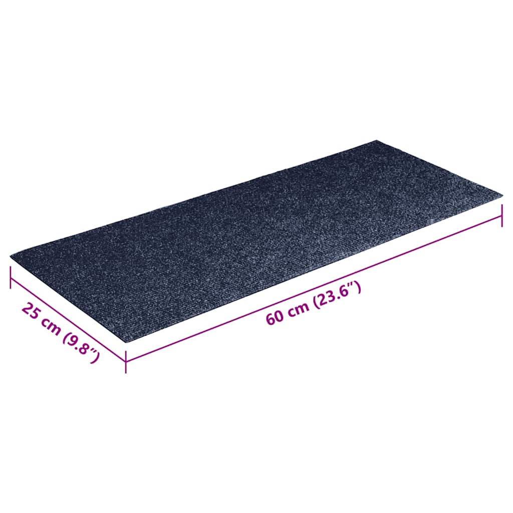 Stair Mats Self-adhesive 30 pcs 60x25 cm Grey Blue Rectangular