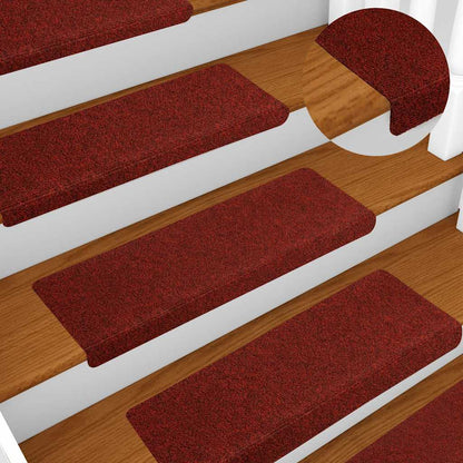 Stair Mats Self-adhesive 20 pcs 65x21x4 cm Bordeaux Red Rectangular Edge