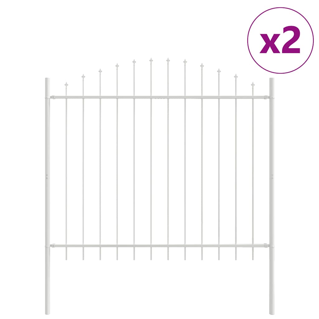 Garden Fence White 340 x 125 cm Powder-Coated Steel