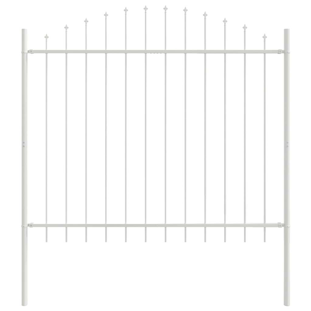 Garden Fence White 340 x 125 cm Powder-Coated Steel