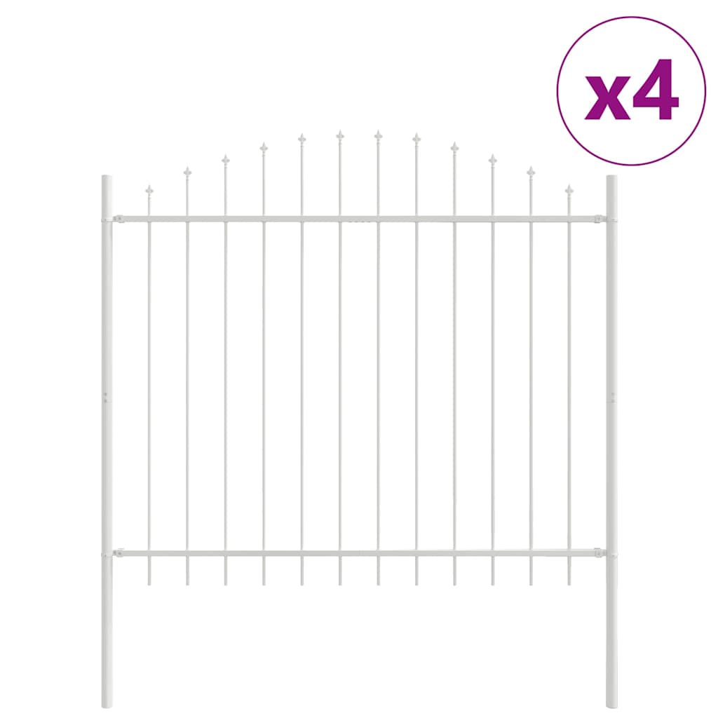 Garden Fence White 680 x 125 cm Powder-Coated Steel