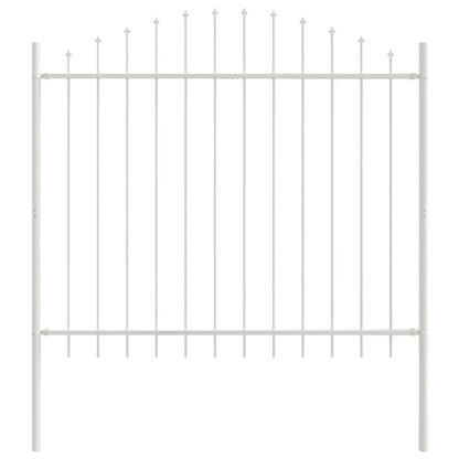 Garden Fence White 680 x 125 cm Powder-Coated Steel