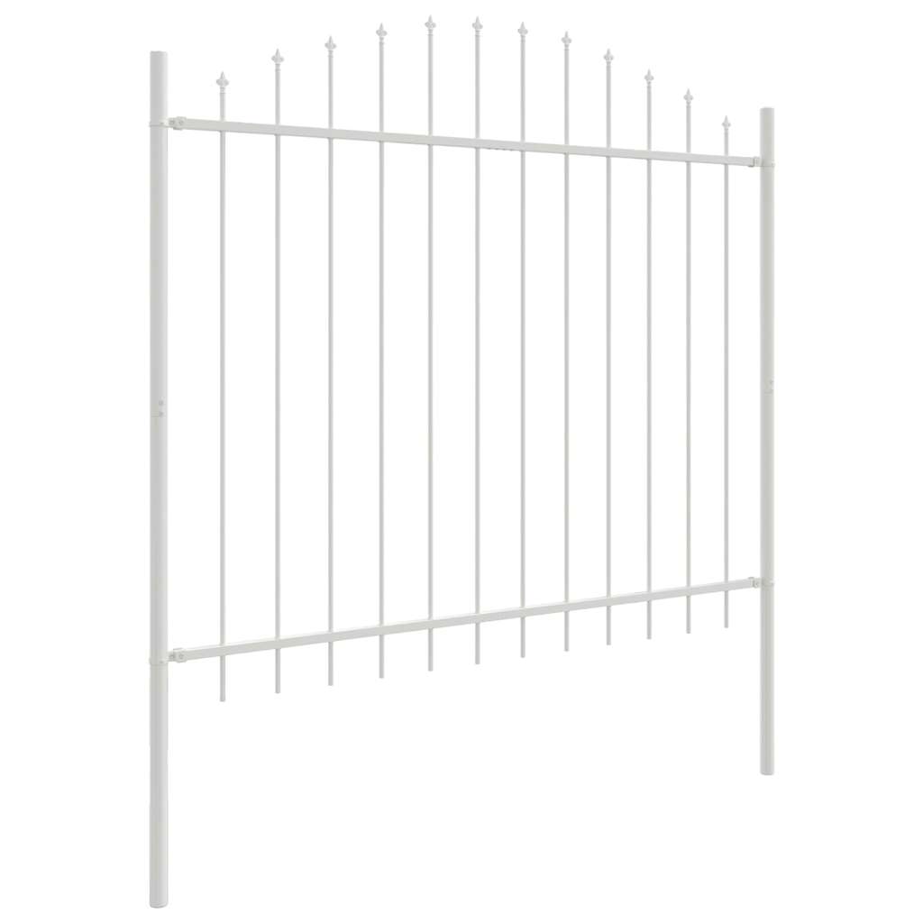 Garden Fence White 850 x 125 cm Powder-Coated Steel