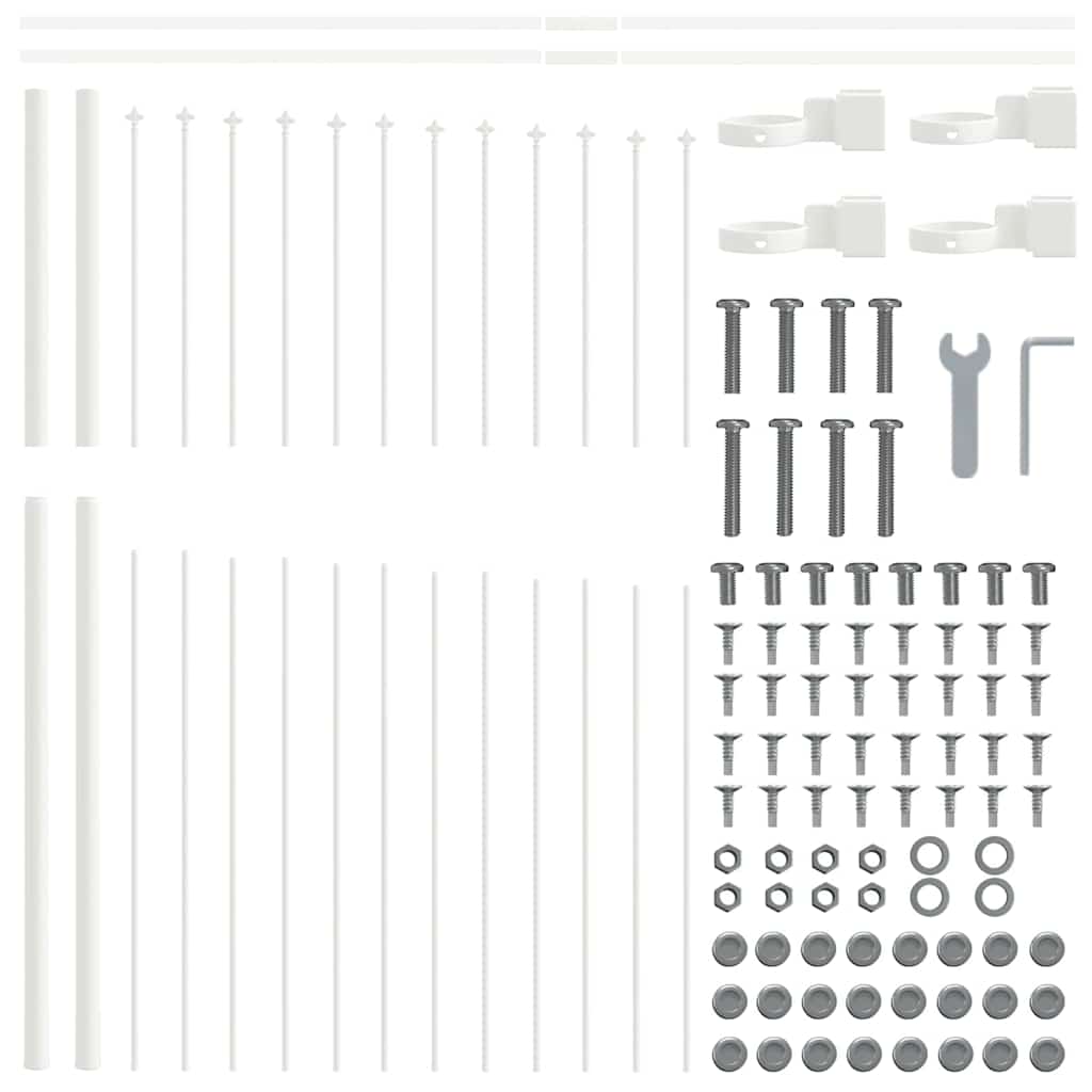 Garden Fence White 850 x 125 cm Powder-Coated Steel