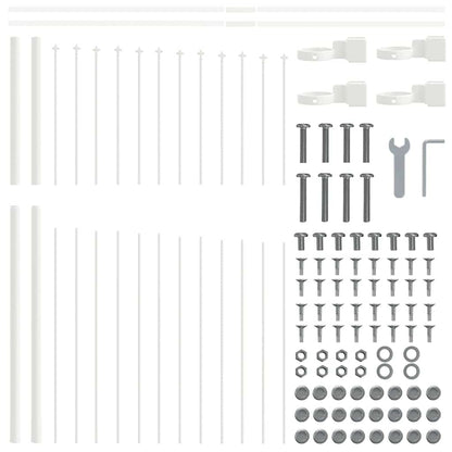 Garden Fence White 850 x 125 cm Powder-Coated Steel