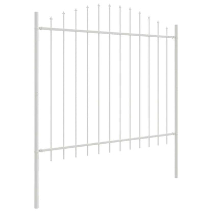 Garden Fence White 1020 x 125 cm Powder-Coated Steel