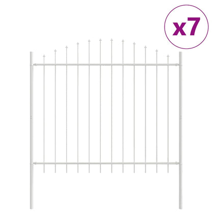 Garden Fence White 1190 x 125 cm Powder-Coated Steel