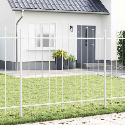 Garden Fence White 1360 x 125 cm Powder-Coated Steel
