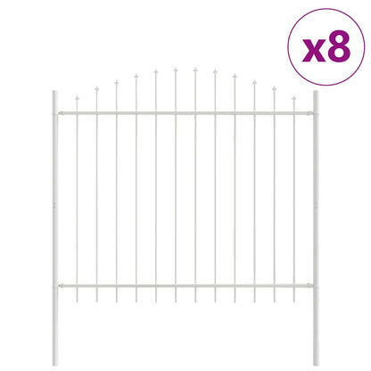 Garden Fence White 1360 x 125 cm Powder-Coated Steel