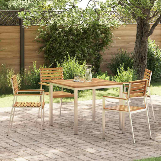 GardenDiningSet 5 pcs Brown SolidAcaciawood